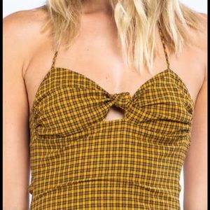 Skylar + Madison check print tie front mini dress